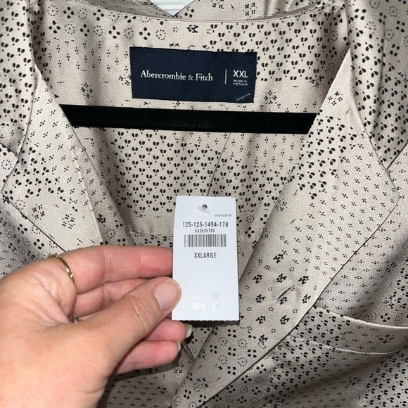 Abercrombie & Fitch Men's Beige Geometric Shirt NWT XXL - Picture 2 of 4